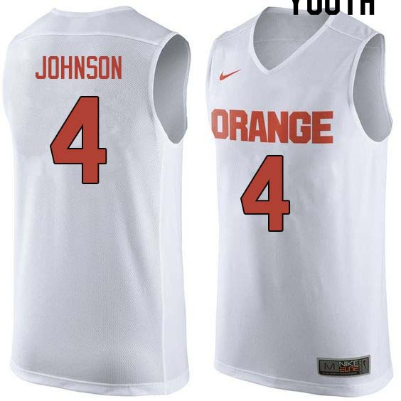 Youth #4 Wesley Johnson Syracuse White College Basketball Jerseys Sale-White